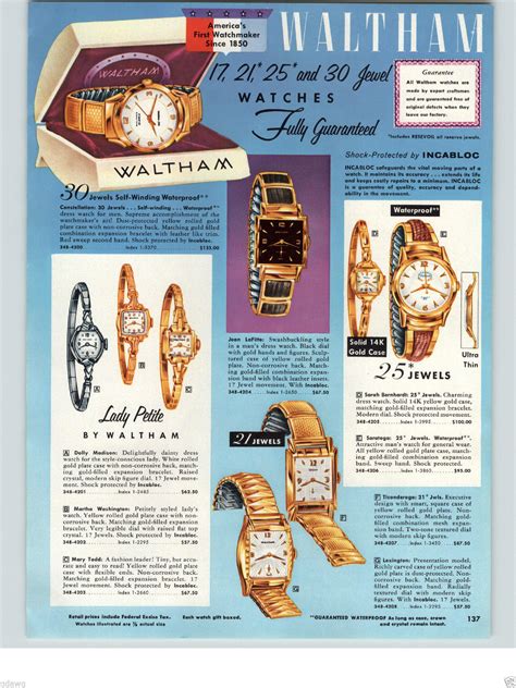 waltham watch catalog